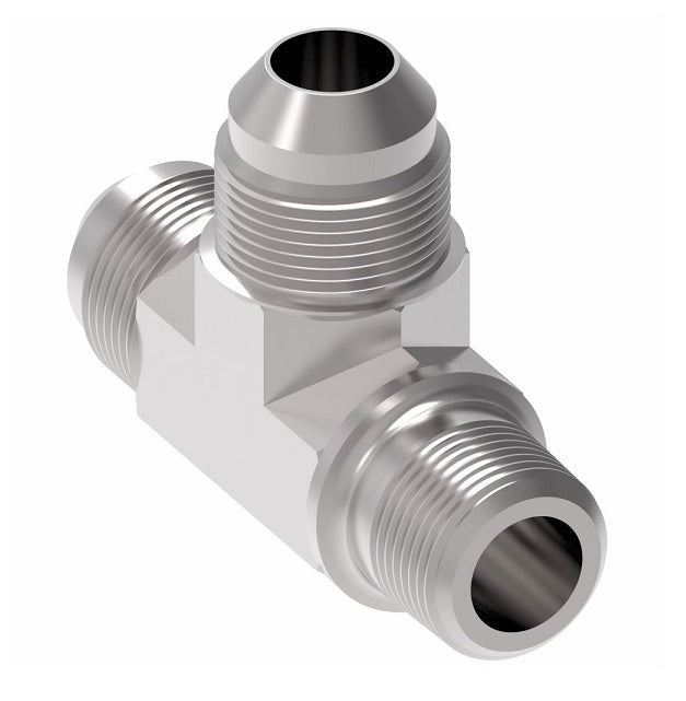 2028-4-6S Aeroquip by Danfoss | External Pipe Run/37° JIC Flare Tee Adapter | -04 Male NPTF x -06 Male 37° JIC Flare x -06 Male 37° JIC Flare | Steel
