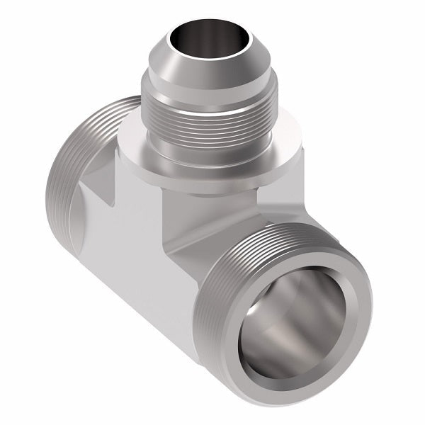 202901-12-12S Aeroquip by Danfoss | Internal Pipe/37° JIC Flare Branch Tee Adapter | -12 Female NPTF x -12 Female NPTF x -12 Male 37° JIC Flare | Steel