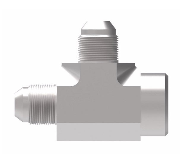 2029-8-8S Aeroquip by Danfoss | Internal Pipe Run/37° JIC Flare Tee Adapter | -08 Female NPTF x -08 Male 37° JIC Flare x -08 Male 37° JIC Flare | Steel