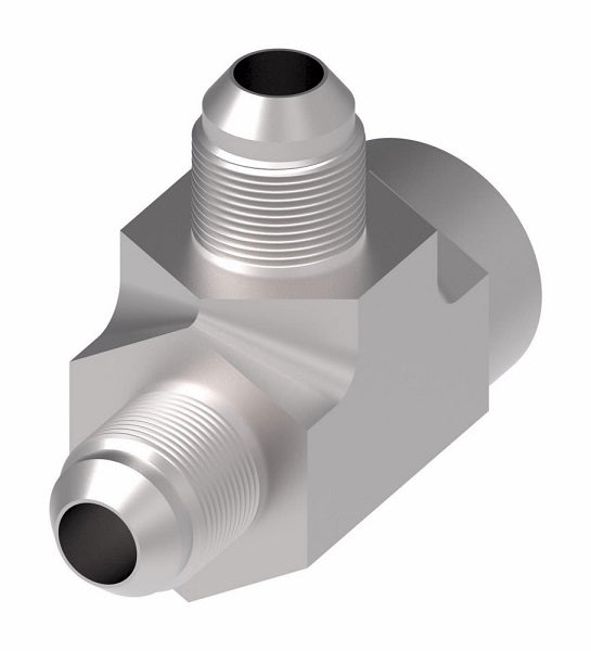 2029-4-4S Aeroquip by Danfoss | Internal Pipe Run/37° JIC Flare Tee Adapter | -04 Female NPTF x -04 Male 37° JIC Flare x -04 Male 37° JIC Flare | Steel
