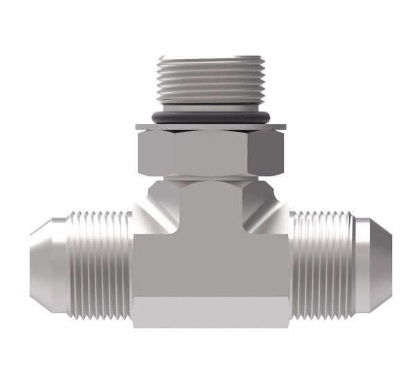 203003-8-8S Aeroquip by Danfoss | SAE ORB (adj.) Branch/37° JIC Flare Tee Adapter | -08 Male SAE O-Ring Boss x -08 Male 37° JIC Flare x -08 Male 37° JIC Flare | Steel