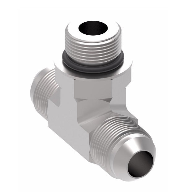 203003-20-20S Aeroquip by Danfoss | SAE ORB (adj.) Branch/37° JIC Flare Tee Adapter | -20 Male SAE O-Ring Boss x -20 Male 37° JIC Flare x -20 Male 37° JIC Flare | Steel