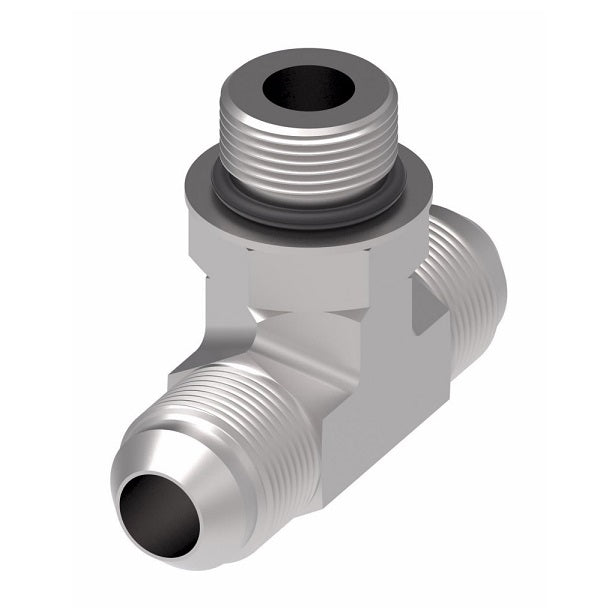 203003-8-8S Aeroquip by Danfoss | SAE ORB (adj.) Branch/37° JIC Flare Tee Adapter | -08 Male SAE O-Ring Boss x -08 Male 37° JIC Flare x -08 Male 37° JIC Flare | Steel