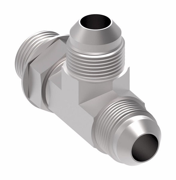 203005-10-10S Aeroquip by Danfoss | SAE ORB (adj.) Run/37° JIC Flare Tee Adapter | -10 Male SAE O-Ring Boss x -10 Male 37° JIC Flare x -10 Male 37° JIC Flare | Steel
