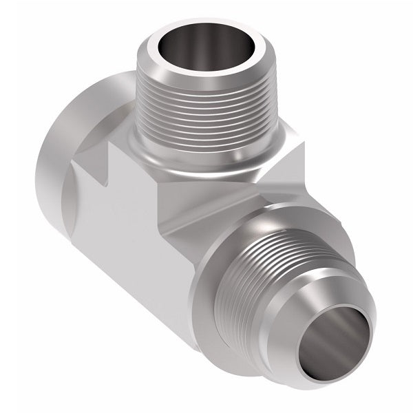 203006-20-20S Aeroquip by Danfoss | External Pipe Branch/Internal Pipe/37° JIC Flare Tee Adapter | -20 Male NPTF x -20 Female NPTF x -20 SAE 37° Male Flare | Steel