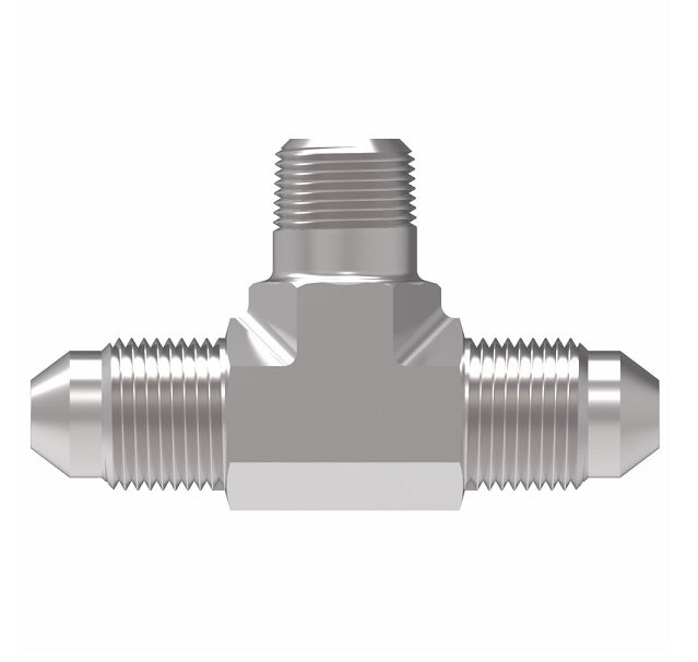 2030-20-20S Aeroquip by Danfoss | External Pipe Branch/37° JIC Flare Tee Adapter | -20 Male 37° JIC Flare x -20 Male 37° JIC Flare x -20 Male NPTF | Steel