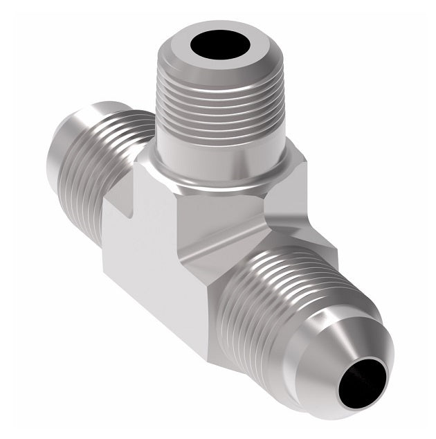 2030-20-20S Aeroquip by Danfoss | External Pipe Branch/37° JIC Flare Tee Adapter | -20 Male 37° JIC Flare x -20 Male 37° JIC Flare x -20 Male NPTF | Steel