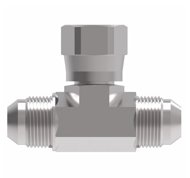 203101-12-12S Aeroquip by Danfoss | Female 37° JIC Flare Swivel Branch/Male 37° JIC Flare Tee Adapter | -12 Female 37° JIC Flare Swivel x -12 Male 37° JIC Flare x -12 Male 37° JIC Flare | Steel