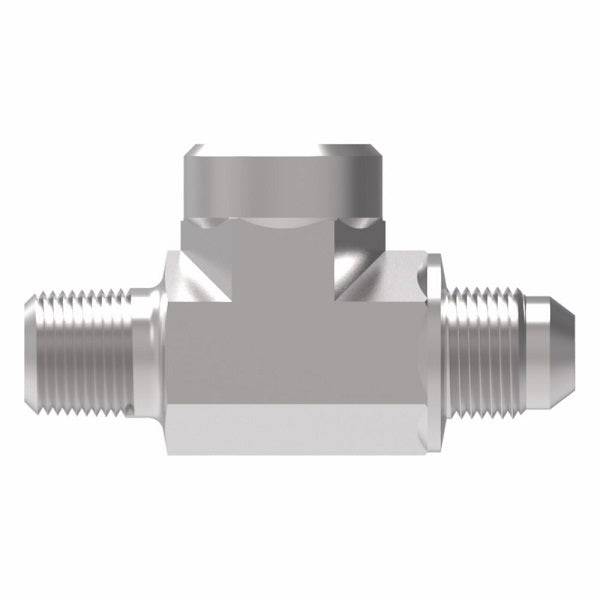 203103-8-10S Aeroquip by Danfoss | External Pipe/37° JIC Flare/Internal Pipe Branch Tee Adapter | -08 Male NPTF x -10 Male 37° JIC Flare x -08 Female NPTF | Steel