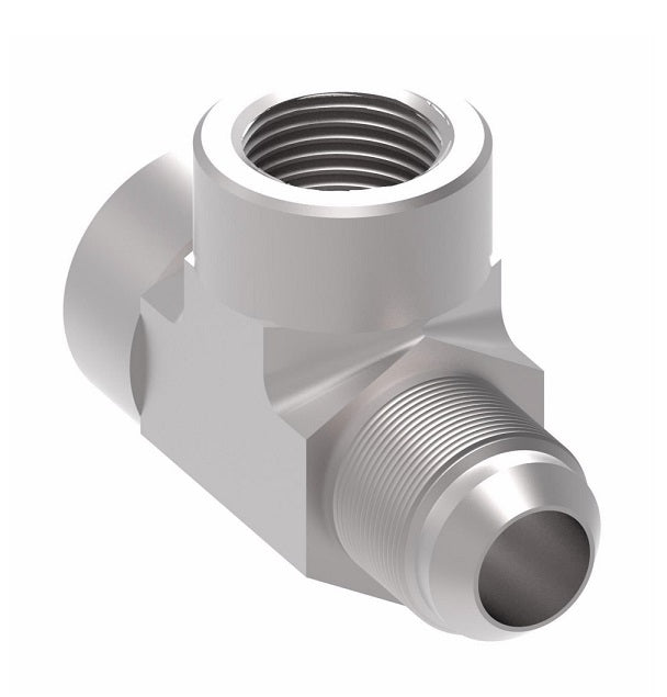 203104-16-16S Aeroquip by Danfoss | Internal Pipe/Internal Pipe/37° JIC Flare Run Tee Adapter | -16 Female NPTF x -16 Female NPTF x -16 Male 37° JIC Flare | Steel