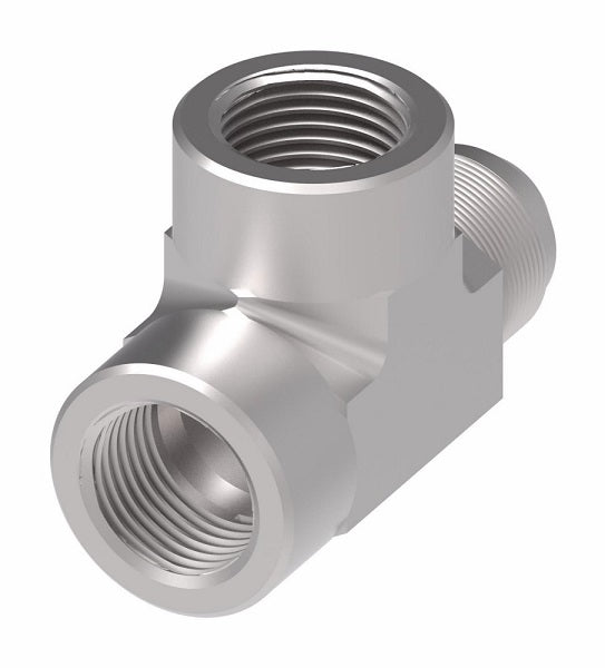 203104-16-16S Aeroquip by Danfoss | Internal Pipe/Internal Pipe/37° JIC Flare Run Tee Adapter | -16 Female NPTF x -16 Female NPTF x -16 Male 37° JIC Flare | Steel