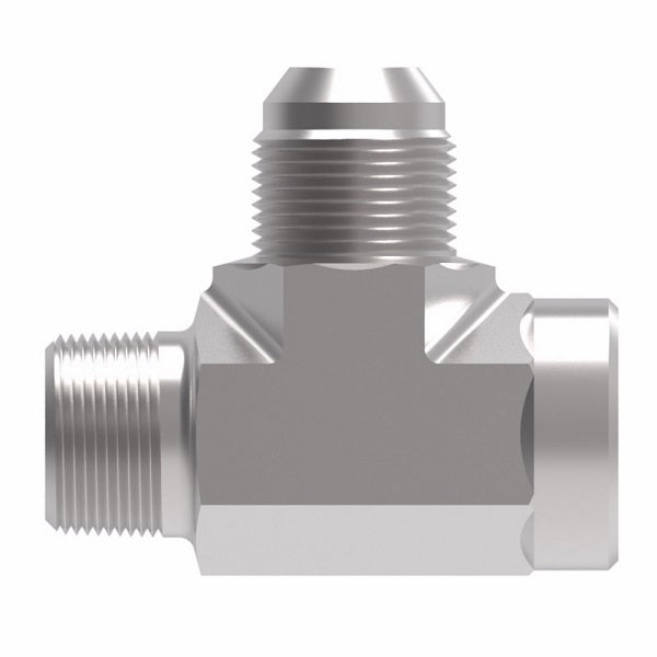 203301-8-10S Aeroquip by Danfoss | External Pipe/Internal Pipe/37° JIC Flare Branch Tee Adapter | -08 Male NPTF x -08 Female NPTF x -10 Male 37° JIC Flare | Steel