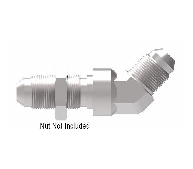 2042-1-4-4S Aeroquip by Danfoss | 37° Flare Bulkhead/37° Flare 45° Elbow Adapter (without Nut) | -04 Male 37° JIC Flare Bulkhead x -04 Male 37° JIC Flare | Steel