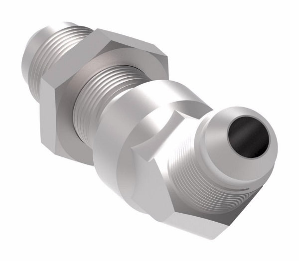 2042-16-16S Aeroquip by Danfoss | 37° Flare Bulkhead/37° Flare 45° Elbow Adapter | -16 Male 37° JIC Flare Bulkhead x -16 Male 37° JIC Flare | Steel