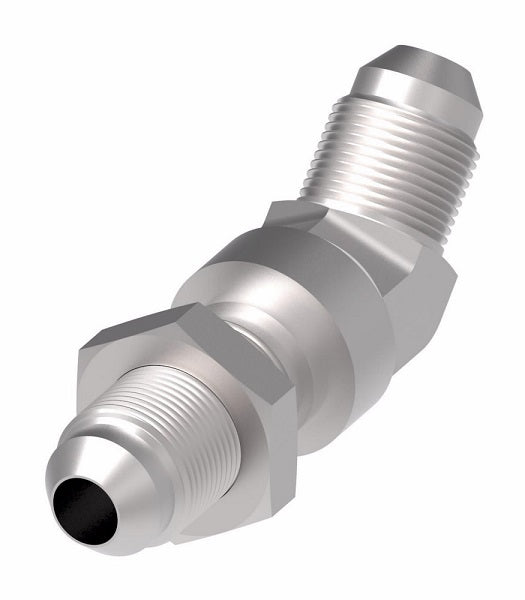 2042-20-20S Aeroquip by Danfoss | 37° Flare Bulkhead/37° Flare 45° Elbow Adapter | -20 Male 37° JIC Flare Bulkhead x -20 Male 37° JIC Flare | Steel