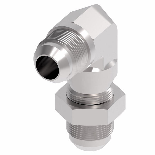 2043-4-4S Aeroquip by Danfoss | Male 37° JIC Flare Bulkhead/37° (JIC) Flare 90° Elbow Adapter | -04 Male 37° JIC Flare Bulkhead x -04 Male 37° JIC Flare | Steel