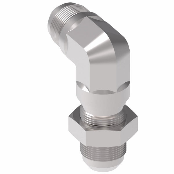 2043-8-8S Aeroquip by Danfoss | Male 37° JIC Flare Bulkhead/37° (JIC) Flare 90° Elbow Adapter | -08 Male 37° JIC Flare Bulkhead x -08 Male 37° JIC Flare | Steel
