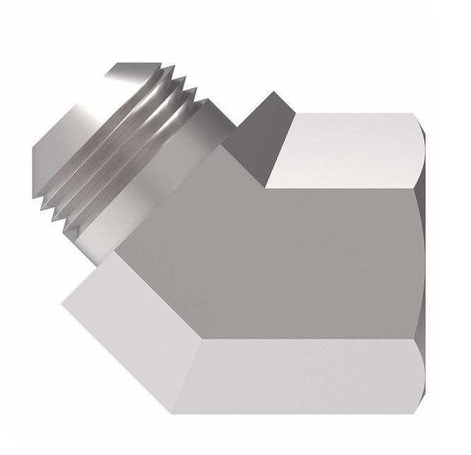2044-4-6S Aeroquip by Danfoss | Internal Pipe/37° JIC Flare 45° Elbow Adapter | -04 Female NPTF x -06 Male JIC | Steel
