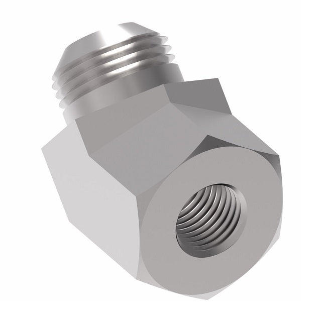 2044-6-8S Aeroquip by Danfoss | Internal Pipe/37° JIC Flare 45° Elbow Adapter | -06 Female NPTF x -08 Male JIC | Steel