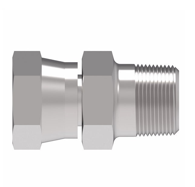 2045-20-24S Aeroquip by Danfoss | Internal Pipe Swivel (NPSM)/External Pipe Straight Adapter | -20 Female NPSM x -24 Male NPTF | Steel