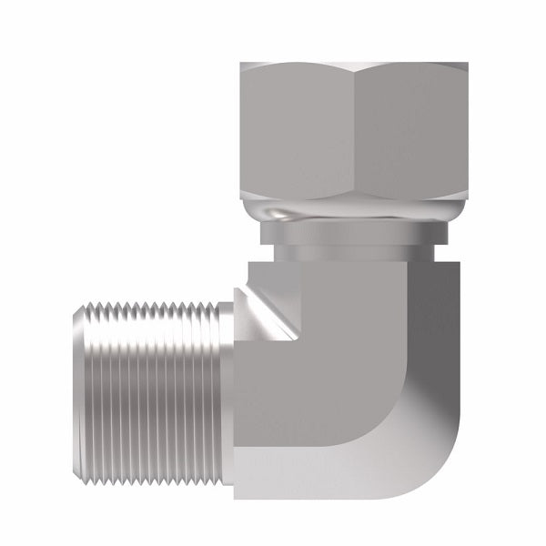 2047-20-20S Aeroquip by Danfoss | Internal Pipe Swivel (NPSM)/External Pipe 90° Elbow Adapter | -20 Female NPSM x -20 Male NPTF | Steel