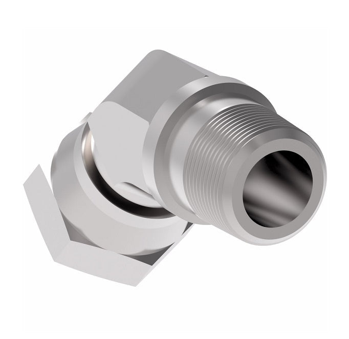 2049-4-4S Aeroquip by Danfoss | Internal Pipe Swivel (NPSM)/External Pipe 45° Elbow Adapter | -04 Female NPSM x -04 Male NPTF | Steel