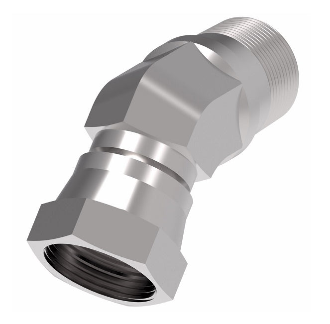 2049-4-6S Aeroquip by Danfoss | Internal Pipe Swivel (NPSM)/External Pipe 45° Elbow Adapter | -04 Female NPSM x -06 Male NPTF | Steel