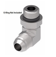 2062-1-6-8S Aeroquip by Danfoss | SAE ORB (adj.)/37° JIC Flare 90° Elbow Adapter (without O-Ring) | -06 Male SAE O-Ring Boss x -08 Male 37° JIC Flare | Steel