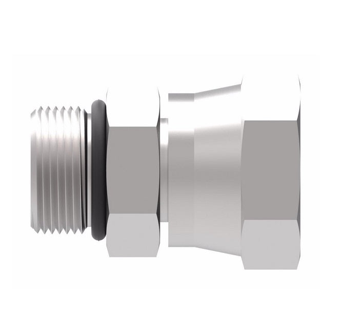 2066-6-8S Aeroquip by Danfoss | Internal Pipe NPSM Swivel/SAE ORB Adapter | -06 Female NPSM Swivel x -08 Male SAE O-Ring Boss | Steel