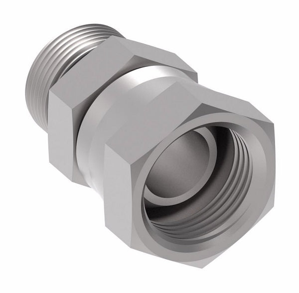2066-6-10S Aeroquip by Danfoss | Internal Pipe NPSM Swivel/SAE ORB Adapter | -06 Female NPSM Swivel x -10 Male SAE O-Ring Boss | Steel