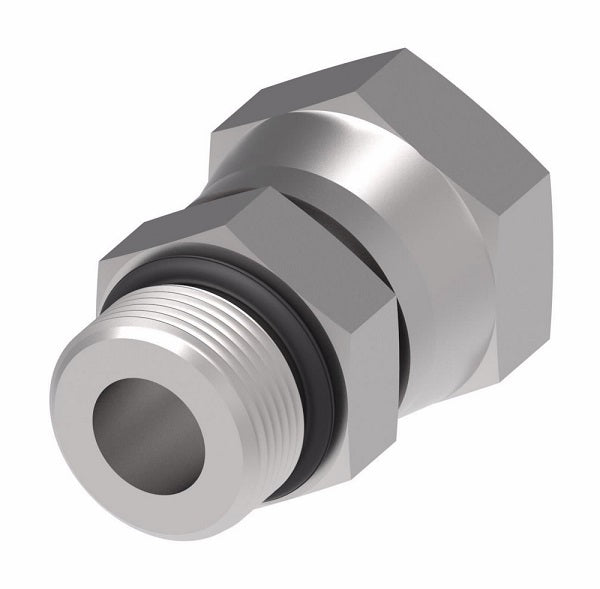 2066-4-5S Aeroquip by Danfoss | Internal Pipe NPSM Swivel/SAE ORB Adapter | -04 Female NPSM Swivel x -05 Male SAE O-Ring Boss | Steel