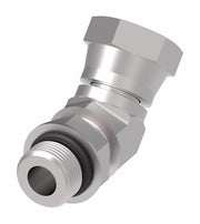 2067-20-20S Aeroquip by Danfoss | Internal Pipe NPSM Swivel/SAE ORB (Adj.) 45° Elbow Adapter | -20 Female NPSM x -20 Male SAE O-Ring Boss | Steel