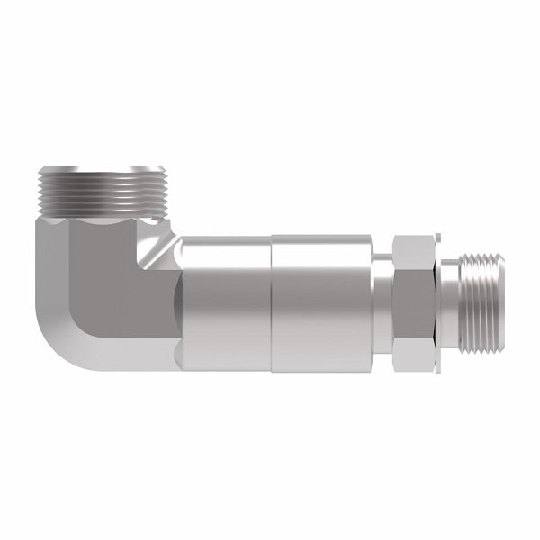 206804-8-10S Aeroquip by Danfoss | Internal Pipe/SAE ORB (Adj.) 90° Elbow Adapter | -08 Female NPTF x -10 Male SAE O-Ring Boss | Steel