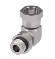 2068-8-6S Aeroquip by Danfoss | Internal Pipe NPSM Swivel/SAE ORB (Adj.) 90° Elbow Adapter | -08 Female NPSM x -06 Male SAE O-Ring Boss | Steel