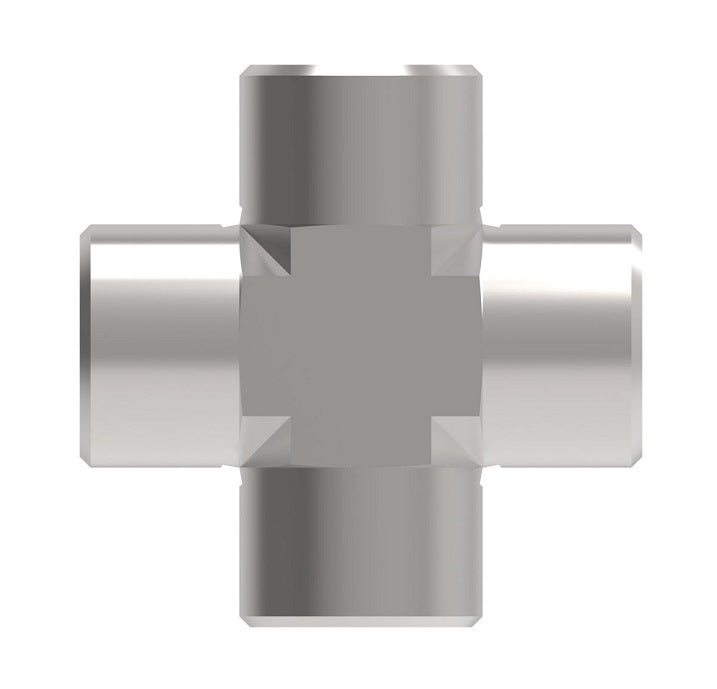 2080-6-6S Aeroquip by Danfoss | Internal Pipe Cross Adapter | -06 Female NPTF x -06 Female NPTF x -06 Female NPTF x -06 Female NPTF | Steel