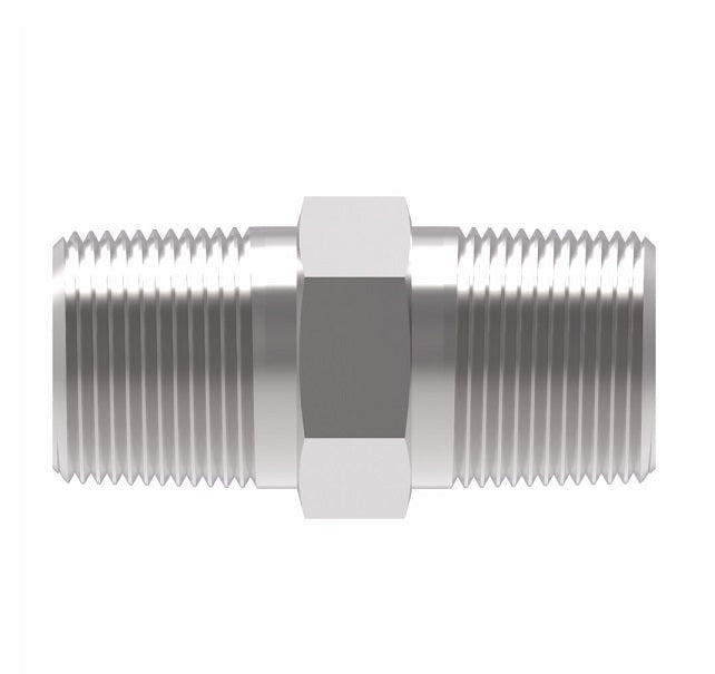 2083-8-8S Aeroquip by Danfoss | Nipple External Pipe/External Pipe Adapter | -08 Male NPTF x -08 Male NPTF | Steel