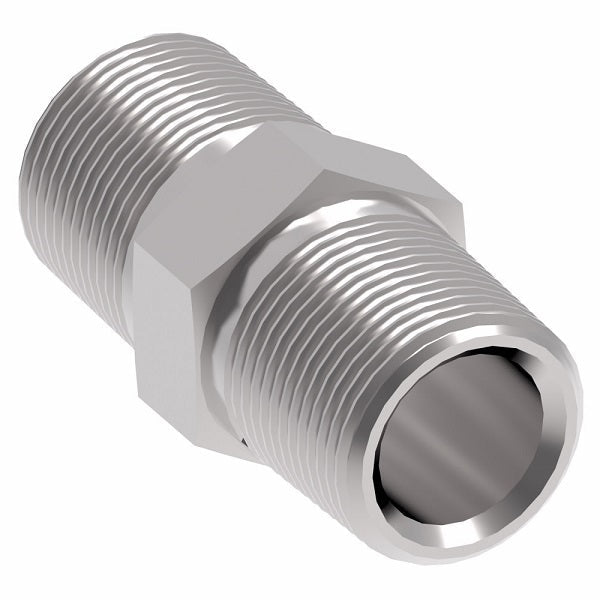 2083-4-2S Aeroquip by Danfoss | Nipple External Pipe/External Pipe Adapter | -04 Male NPTF x -02 Male NPTF | Steel