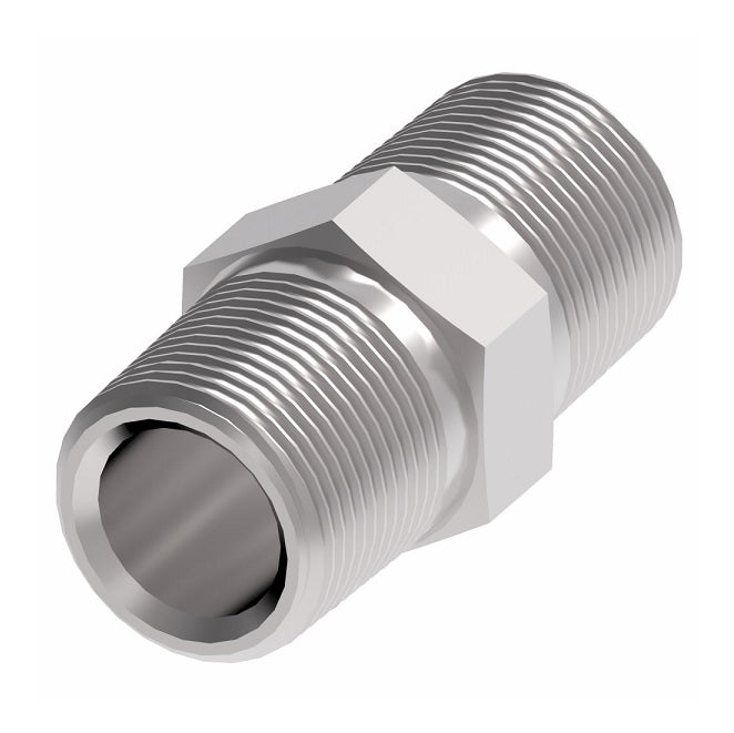 2083-6-2S Aeroquip by Danfoss | Nipple External Pipe/External Pipe Adapter | -06 Male NPTF x -02 Male NPTF | Steel