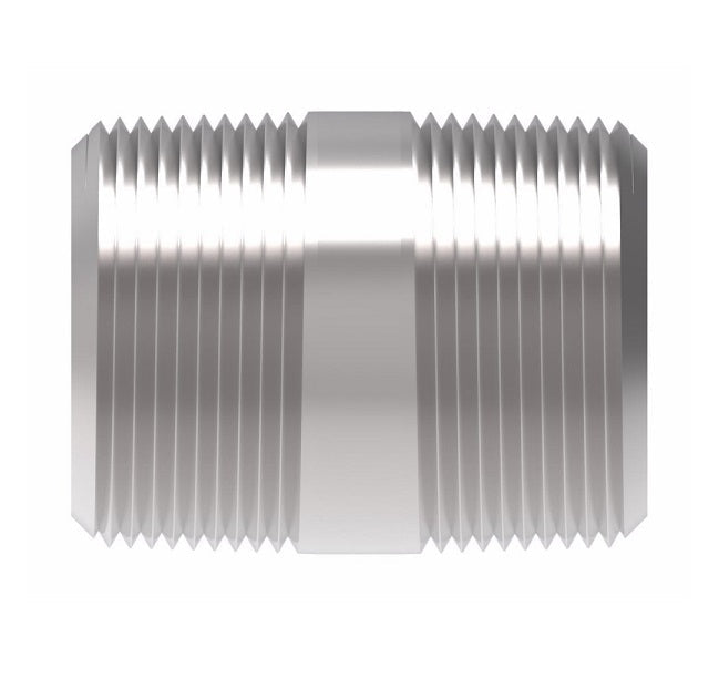 2084-2S-2 Aeroquip by Danfoss | Nipple External Pipe/External Pipe Adapter (2" Length) | -02 Male NPTF x -02 Male NPTF | Steel