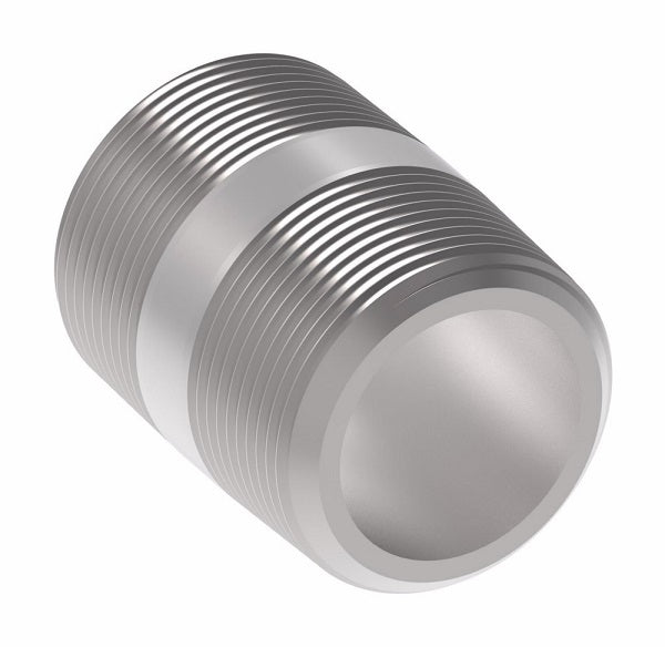 2084-12S-1_3-8 Aeroquip by Danfoss | Nipple External Pipe/External Pipe Adapter (0.375" Length) | -12 Male NPTF x -12 Male NPTF | Steel