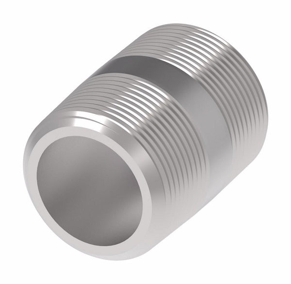 2084-4S-4 Aeroquip by Danfoss | Nipple External Pipe/External Pipe Adapter (4" Length) | -04 Male NPTF x -04 Male NPTF | Steel