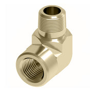 2089-4-4B Aeroquip by Danfoss | External Pipe/Internal Pipe 90° Elbow Adapter | -04 Male NPTF x -04 Male NPTF | Brass