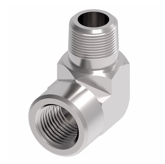 2089-12-8S Aeroquip by Danfoss | External Pipe/Internal Pipe 90° Elbow Adapter | -12 Male NPTF x -08 Female NPTF | Steel