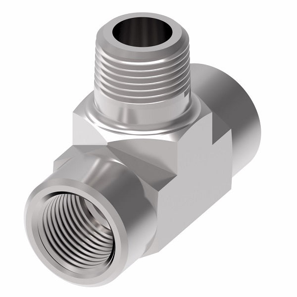 2091-12-12S Aeroquip by Danfoss | External Pipe Branch/Internal Pipe Tee Adapter | -12 Female NPTF x -12 Female NPTF x -12 Male NPTF | Steel