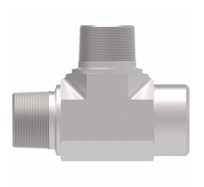2093-6-6S Aeroquip by Danfoss | External Pipe/Internal Pipe Run Tee Adapter | -06 Male NPTF x -06 Female NPTF x -06 Male NPTF | Steel