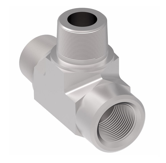 2093-12-12S Aeroquip by Danfoss | External Pipe/Internal Pipe Run Tee Adapter | -12 Male NPTF x -12 Female NPTF x -12 Male NPTF | Steel