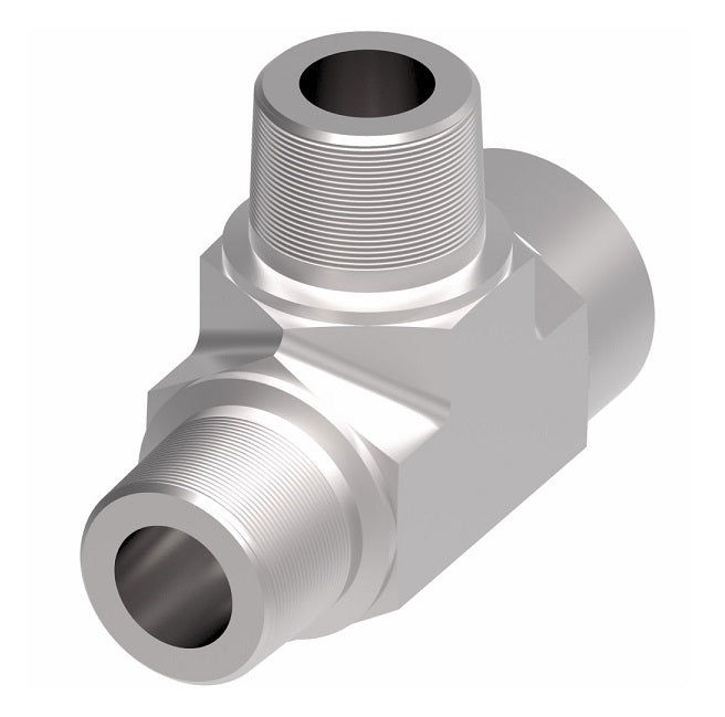 2093-8-8S Aeroquip by Danfoss | External Pipe/Internal Pipe Run Tee Adapter | -08 Male NPTF x -08 Female NPTF x -08 Male NPTF | Steel