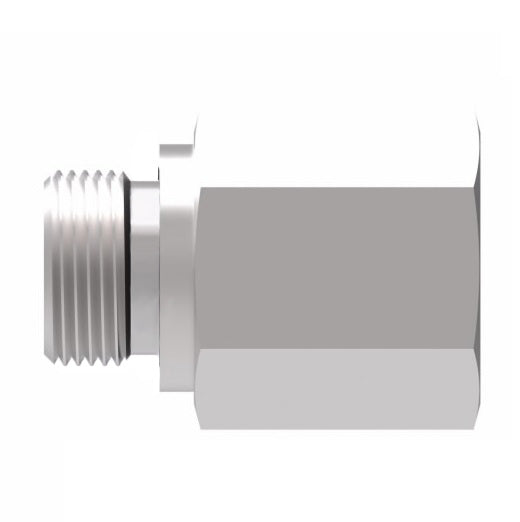 2216-1-4-5S Aeroquip by Danfoss | Internal Pipe/SAE ORB Adapter (without O-Ring) | -04 Female NPTF x -05 Male SAE O-Ring Boss | Steel