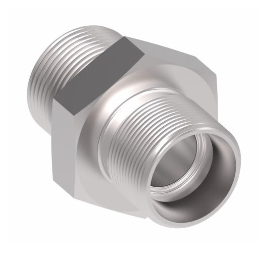 2229-8-8S Aeroquip by Danfoss | SAE O-Ring Boss (ORB) Male Adapter (without O-Ring) | -08 Male SAE O-Ring Boss x -08 Male SAE O-Ring Boss | Steel