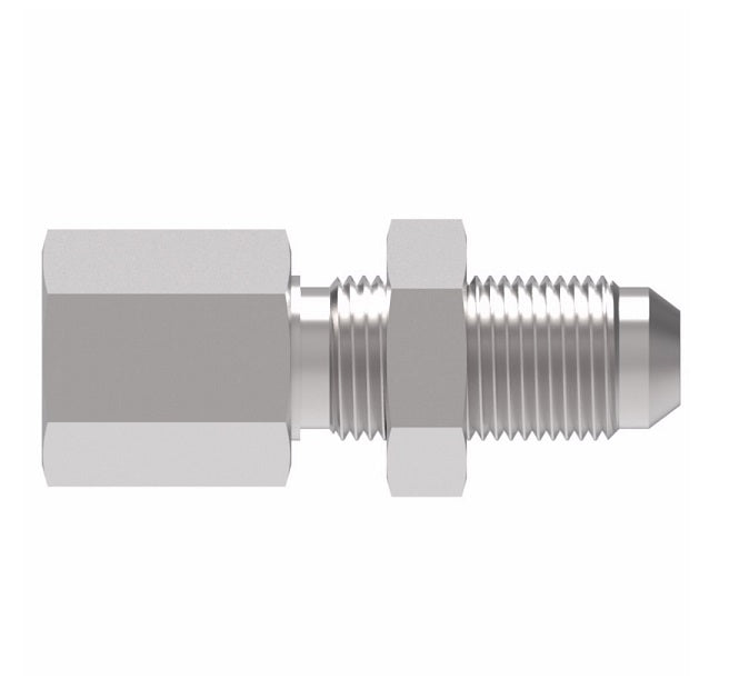 2239-2-4S Aeroquip by Danfoss | Internal Pipe/37° JIC Flare Bulkhead Adapter | -02 Female NPTF x -04 Male JIC | Steel